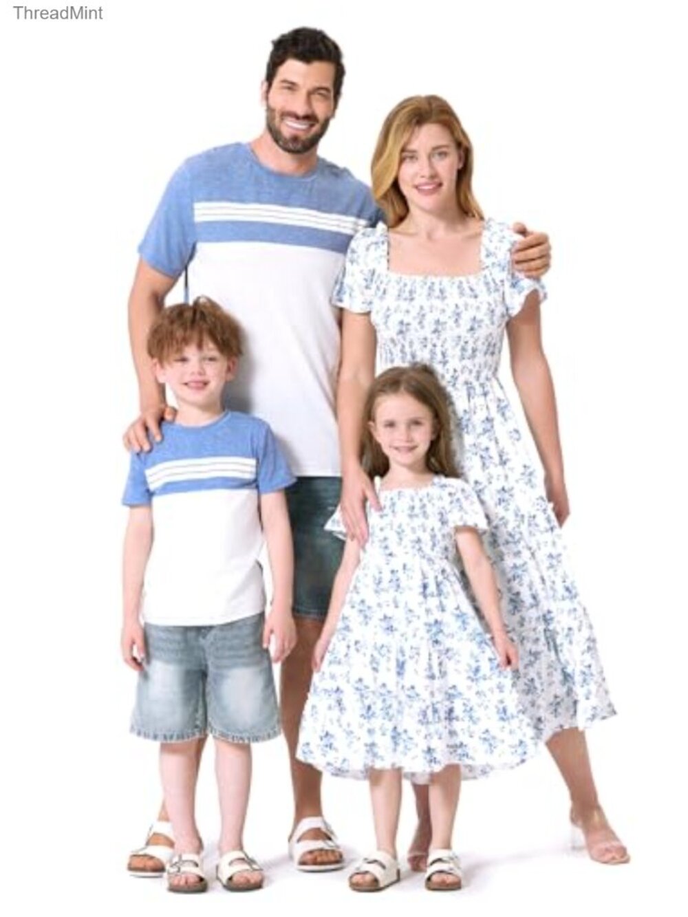 PATPAT Family Matching Outfits Mommy and Me Floral Dress